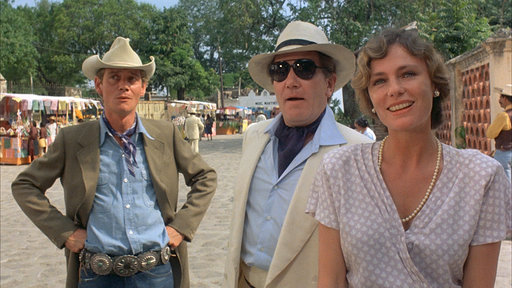 Hugh (Anthony Andrews) , Geoffrey (Albert Finney) et Yvonne (Jacqueline Bisset) . 