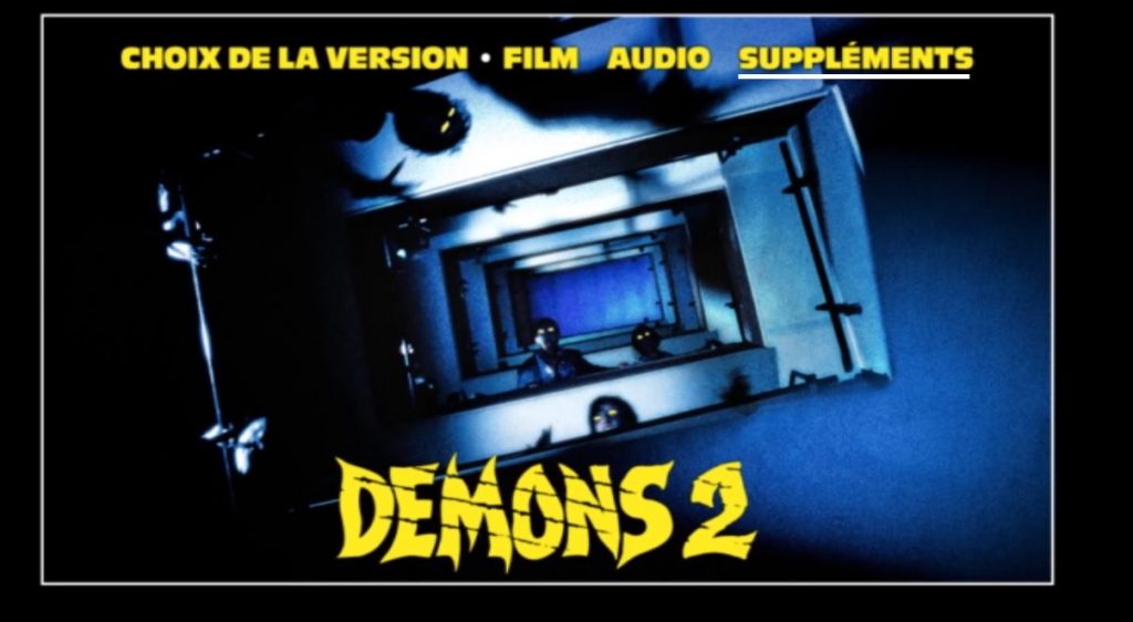 Menu DVD Démons 2. Carlotta Films